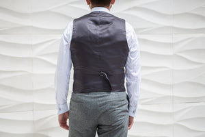 ELIE Peaked Lapel 3 Pcs Flannel Suit