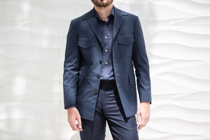 REIGN Safari Overshirt in Rain System cloth by Loro Piana