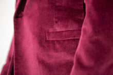 Load image into Gallery viewer, ALFIE Ruby Velvet 1 Button Shawl Dinner Jacket