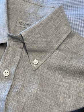 ARNO Button Down Collar Shirt in Cashmere/Cotton cloth