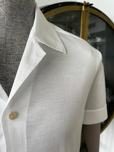 TOM Camp Shirt in Flore Pique fabric by Thomas Mason