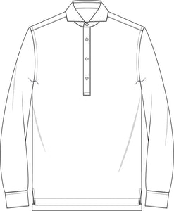 CAPRI White Popover Shirt in Flore Pique by Thomas Mason