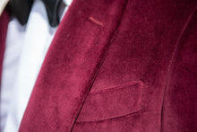 Load image into Gallery viewer, ALFIE Ruby Velvet 1 Button Shawl Dinner Jacket