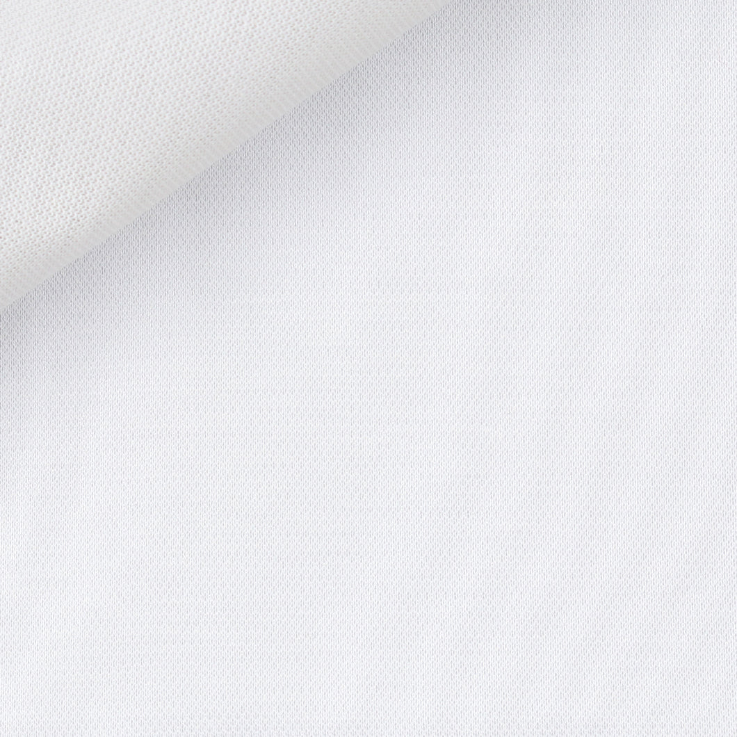 CAPRI White Popover Shirt in Flore Pique by Thomas Mason