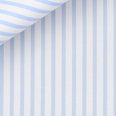 Bespoke Guayabera in Royal Twill 100/2 Awning Stripe cloth by Thomas Mason