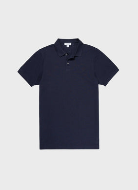 Pique Polo Shirt in Navy