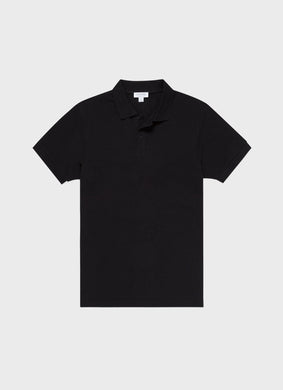 Pique Polo Shirt in Black