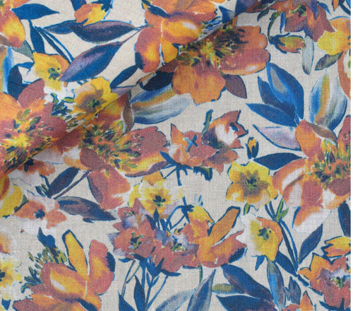 SS25 Seasonal Bespoke Guayabera in Mussola Print by Albini