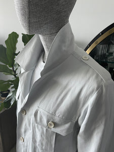 TEDDY Overshirt in Linen & Silk cloth by Loro Piana