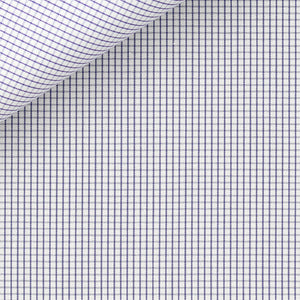 Silver Mini Check 100/2 fabric by Thomas Mason Bespoke
