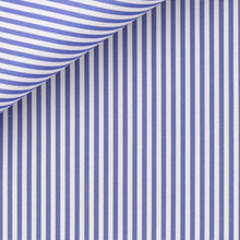 Cargar imagen en el visor de la galería, Bespoke Shirt in Silver Candy Stripe 100/2 fabric by Thomas Mason Bespoke