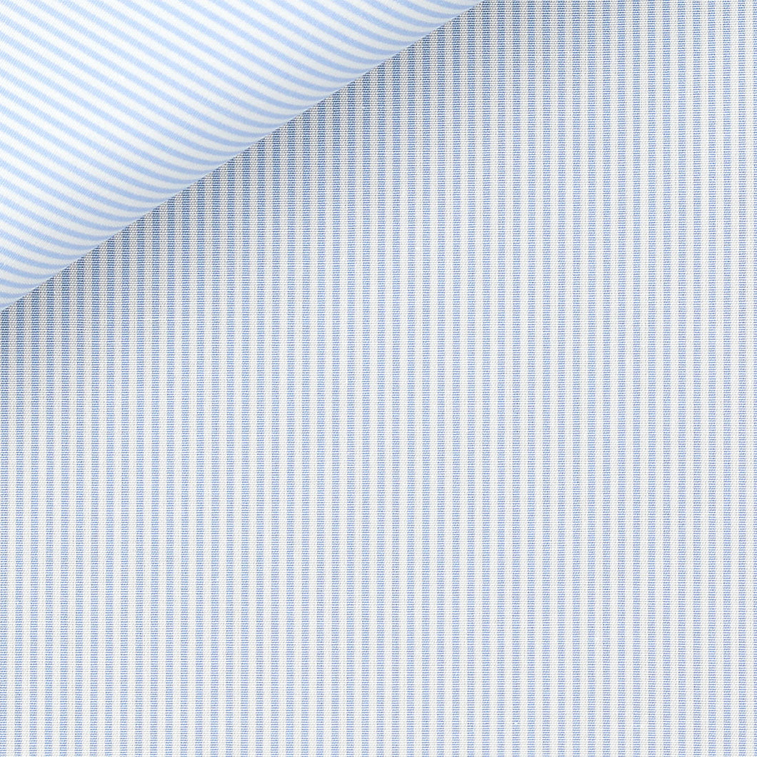 Silver Bengal Stripe (II) 100/2 fabric by Thomas Mason Bespoke*