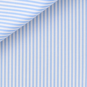Bespoke Shirt in Silver Candy Stripe 100/2 fabric by Thomas Mason Bespoke