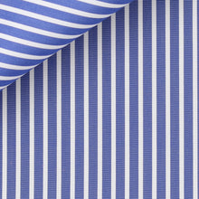 Load image into Gallery viewer, Portland Blue Stripes 120/2 fabric by Thomas Mason Bespoke