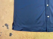 Load image into Gallery viewer, Navy Shirt in Alysson Cotton Jersey Fabric by Thomas Mason