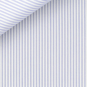 Bespoke Shirt in Silver Ticking Stripe 100/2 fabric by Thomas Mason Bespoke