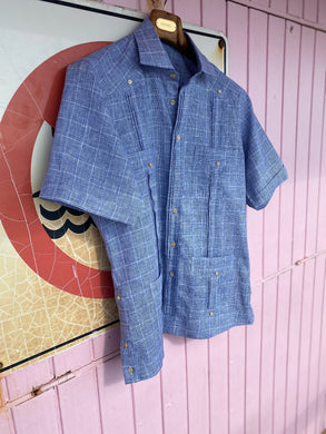 ADAM Guayabera in Prince of Wales Linen