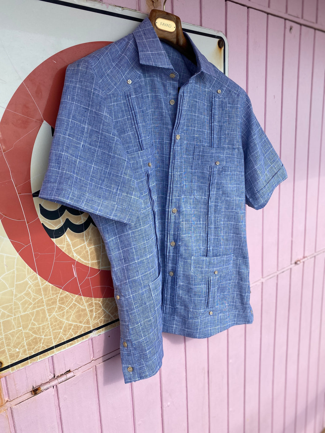 ADAM Guayabera in Prince of Wales Linen
