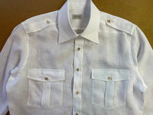 Cargar imagen en el visor de la galería, IKE Field Shirt in Sahara Linen cloth by Thomas Mason