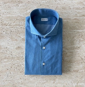 Lt. Chambray ANDRE Spread Collar Shirt Made in USA