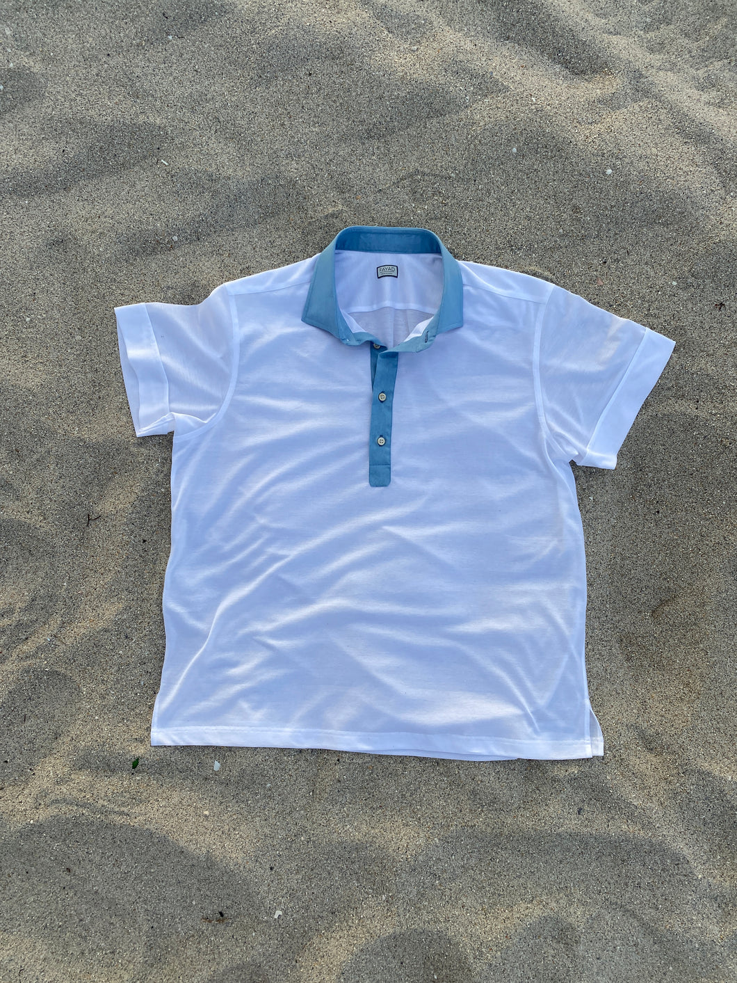 CAPRI Pique Polo with Chambray Collar