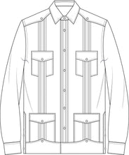 Cargar imagen en el visor de la galería, Bespoke Guayabera in Linen cloth by Caccioppoli