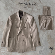 Load image into Gallery viewer, BRUNO 6 x 2 DB Oatmeal Flannel Jacket in Marling &amp; Evans cloth