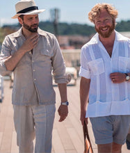 Cargar imagen en el visor de la galería, COOP Guayabera in Sahara Navy Linen