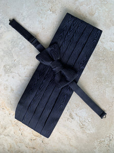 Moire Pre Tied Bow / Cummerbund Set