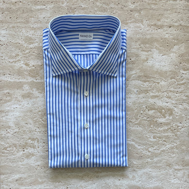 High Blue Pencil Stripe Dress Shirt - Made in USA