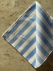 Awning Stripe Cotton Linen Handrolled Pocket Square