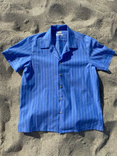 Cargar imagen en el visor de la galería, TOM Camp Shirt Blue &amp; White Cotton Stripe