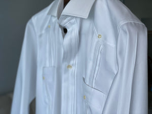 Bespoke Guayabera in Royal Twill Herringbone 100/2 Cotton