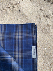 Cotton Flannel Plaid Handrolled Pocket Square