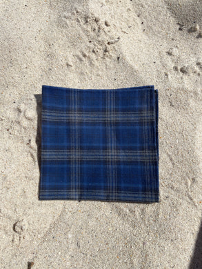 Cotton Flannel Plaid Handrolled Pocket Square