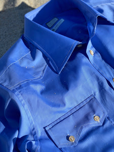BUTCH Sawtooth Western Shirt in French Blue poplin