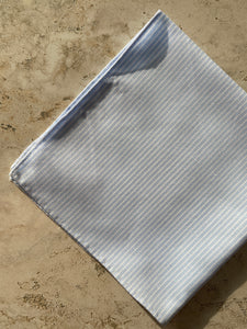 Stripe Cotton Linen Handrolled Pocket Square