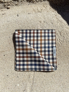 Cotton Flannel Check Handrolled Pocket Square