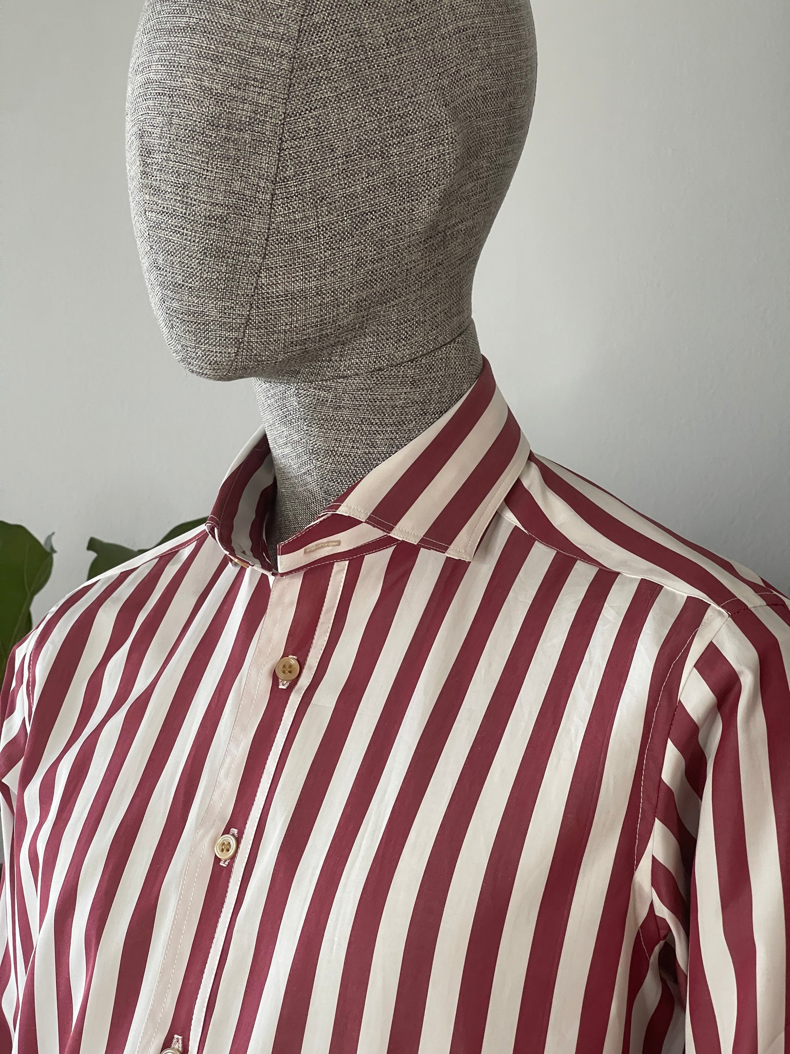 awning stripe dress shirt Thomas Mason Non-Iron Sky Awning Stripe Shirt