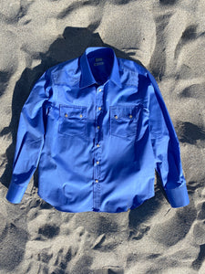BUTCH Sawtooth Western Shirt in French Blue poplin