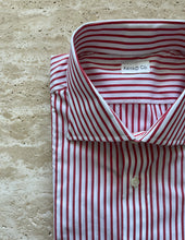 Cargar imagen en el visor de la galería, Red Pencil Stripe Dress Shirt - Made in USA