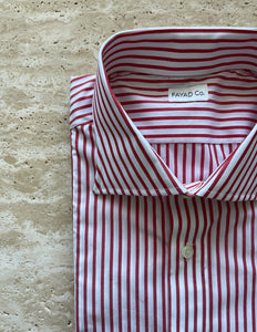 Red Pencil Stripe Dress Shirt - Made in USA