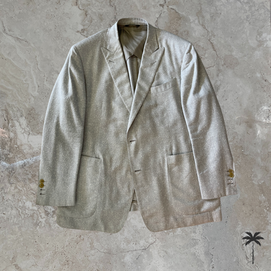 ELIE Sand Linen Tweed Jacket in Loro Piana cloth