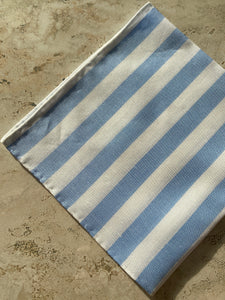 Awning Stripe Cotton Linen Handrolled Pocket Square