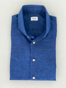 ANDRE Indigo Linen Sport Shirt