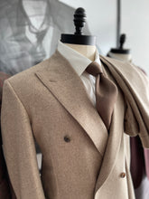 Cargar imagen en el visor de la galería, BRUNO 6 x 2 DB Oatmeal Flannel Jacket in Marling &amp; Evans cloth