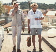 Cargar imagen en el visor de la galería, COOP Guayabera in Sahara Navy Linen