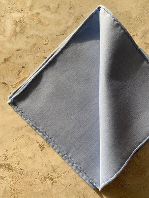 Lt. Blue Handrolled Cotton Flannel Pocket Square