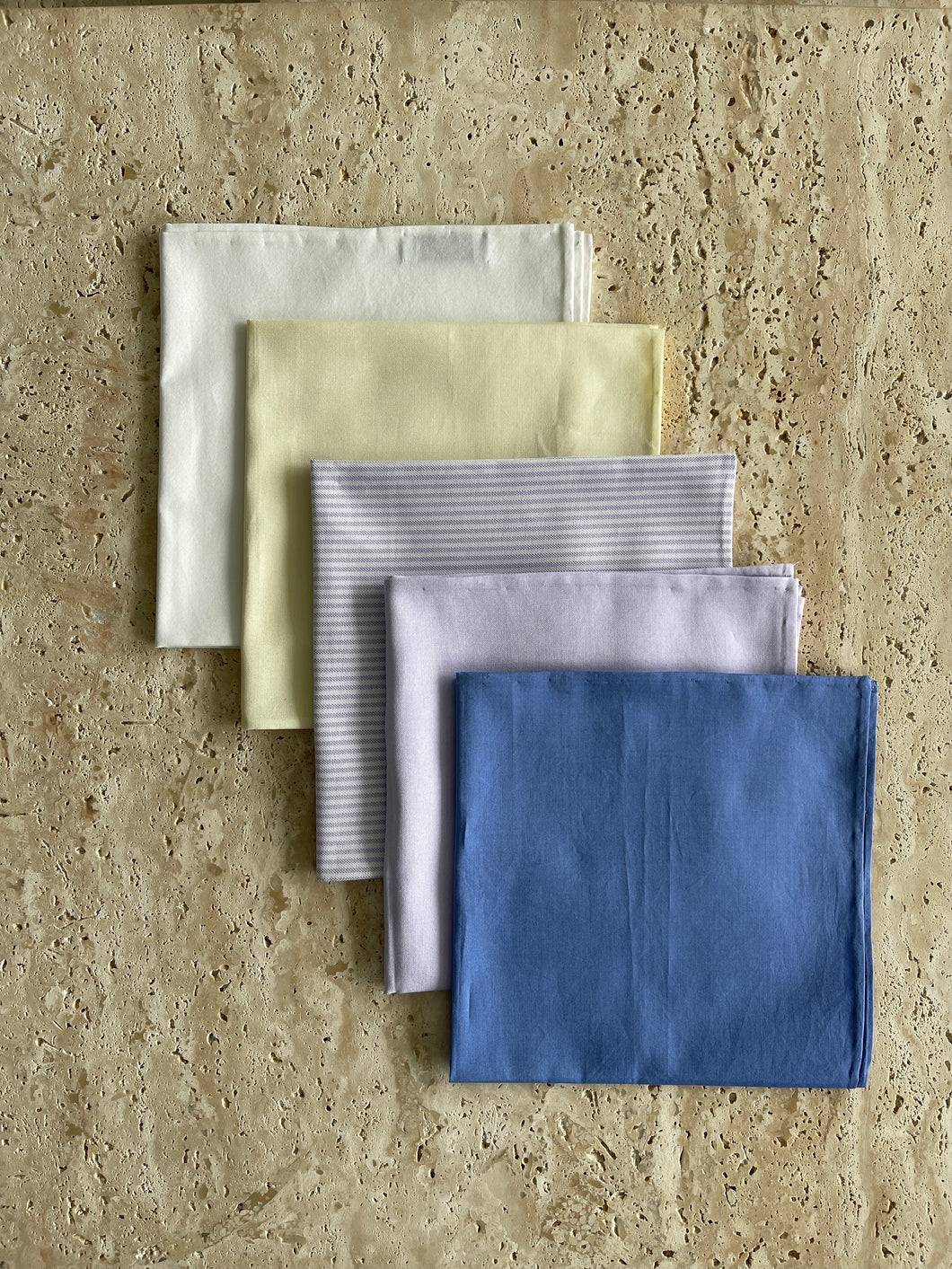 Handrolled Cotton Pocket Square in Thomas Mason Cloth