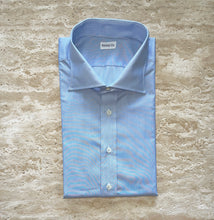 Load image into Gallery viewer, Lt. Blue Hairline Dress Shirt - Made in USA